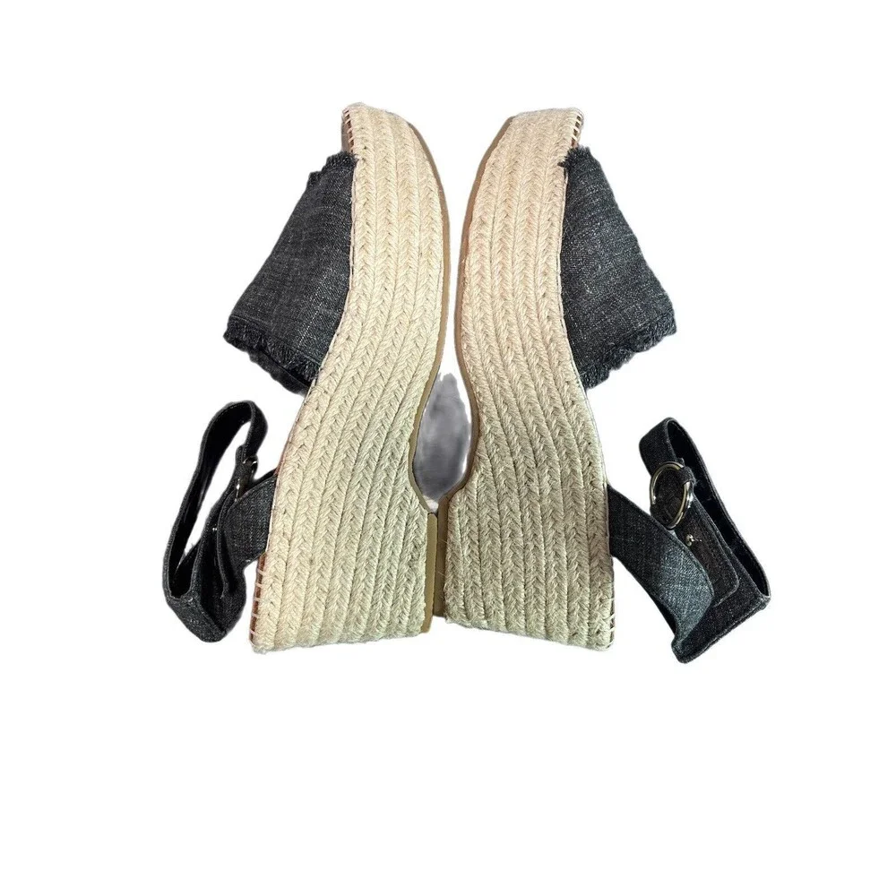 Dolce Vita Women's Lesly Espadrille Wedge Sandal Ash Denim Size 9.5